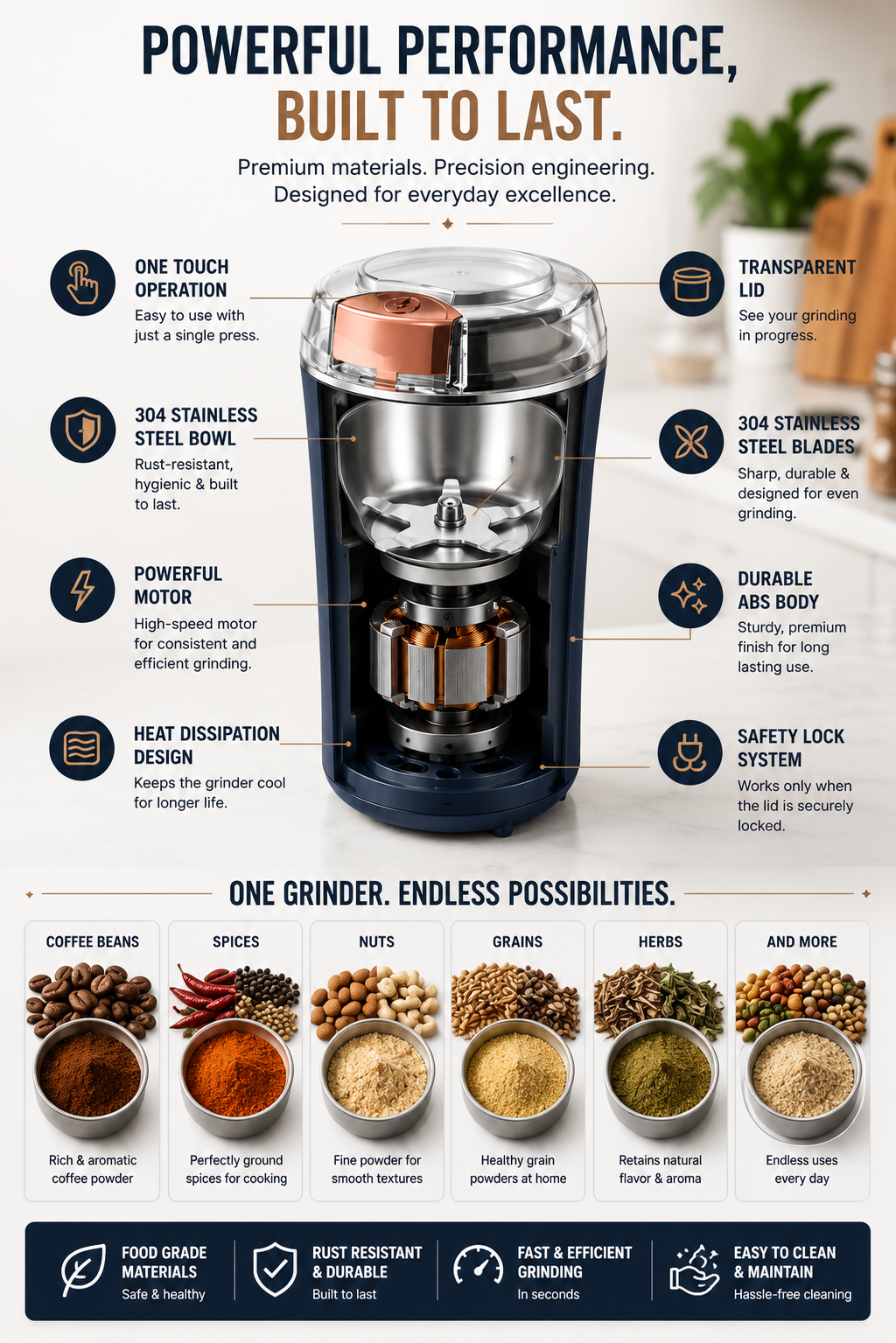 Grindora Powerful Precision Fresh Flavor in Seconds