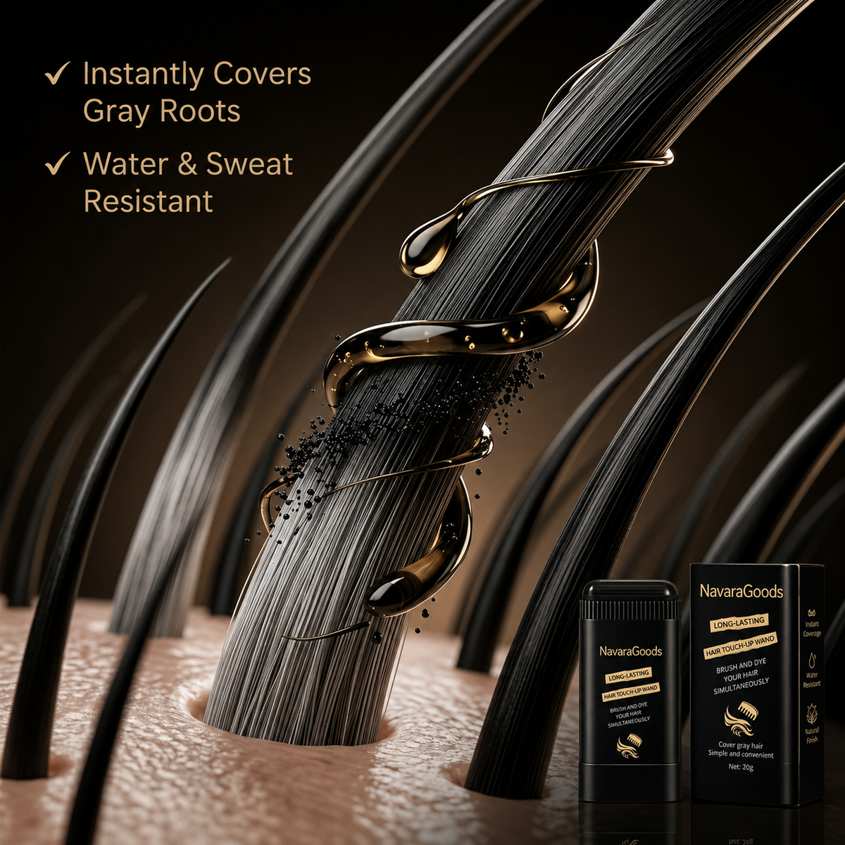 GreyGone™ – 2-in-1 Touch-Up Comb | Instant Root Filler | Sweat & Rain Proof