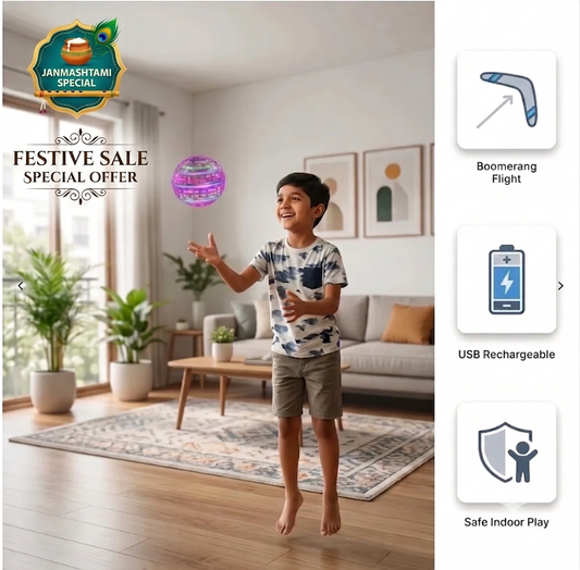 AeroOrb  —  LED Hover Ball – Gesture-Controlled Flying Toy