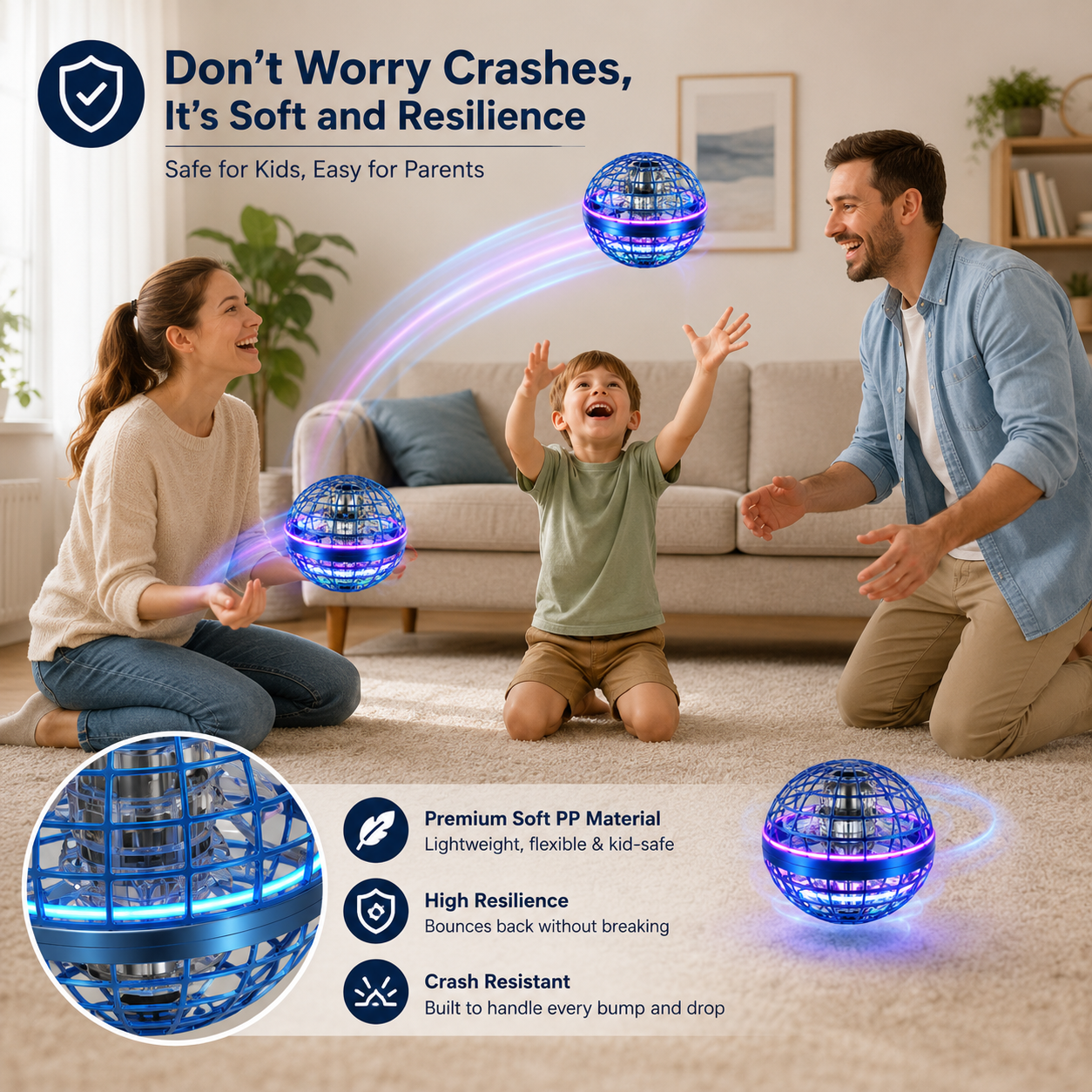 AeroOrb  —  LED Hover Ball – Gesture-Controlled Flying Toy