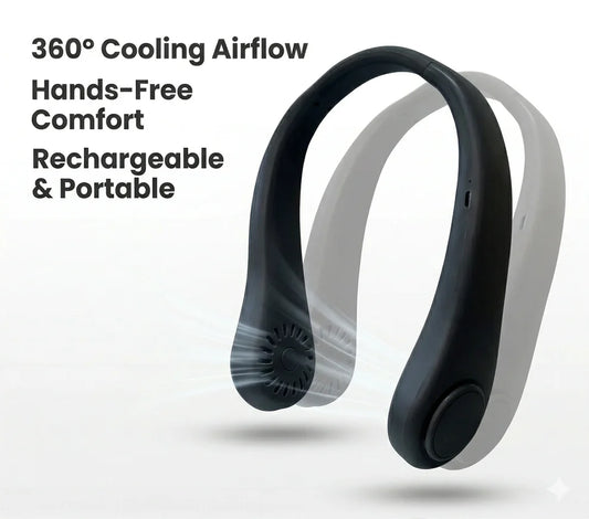 BreezeCollar™ – Wearable Neck Fan | Bladeless Hands-Free Cooling